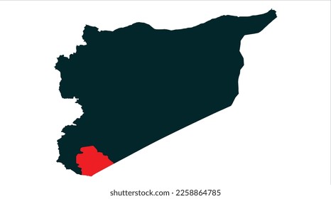 As Suwayda's Syria vector map illustration on white background , Syria State map