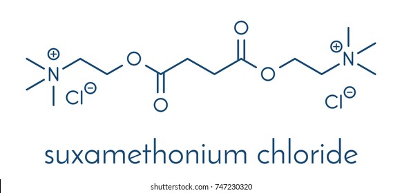 Suxamethonium chloride (succinylcholine) muscle relaxant drug molecule. Skeletal formula.