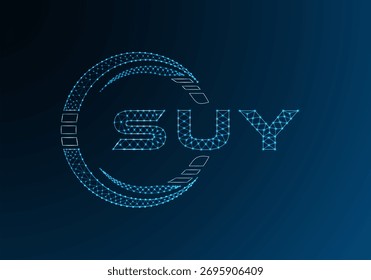 SUZ Low-Poly-Buchstaben-Logo, Vektordesign. SUZ Logodesign mit niedrigem Poly. Low-Poly-Logo