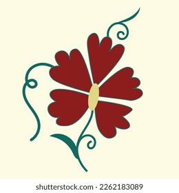 Suzani carpet element - flower in beige background, this element from the traditional textile product of Central Asian countries.	
