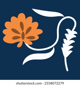 Suzani carpet element - flower in blue background, this element from the traditional textile product of Central Asian countries.	
