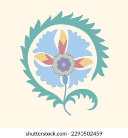 Suzani carpet pattern element - home interior element in Uzbek culture. Suzane 