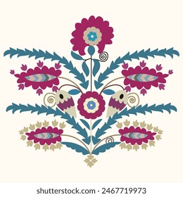 Suzani carpet pattern element - home interior element in uzbek culture. Suzane	