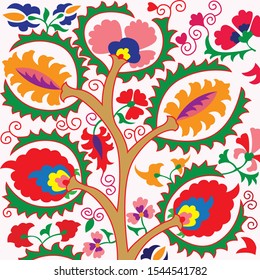  suzani fabric vector illustration background