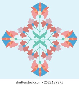 Suzani - home interior element in the countries in the Central Asian region. Gorgeous shapes of flowers and plants decorate this carpet. Uzbekistan culture.