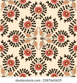 Suzani pattern background - flowers, traditional art in Central Asia and Uzbekistan. Embroidery textile product. Using in home decor