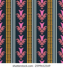 Suzani pattern background - flowers, traditional art in Central Asia and Uzbekistan. Embroidery textile product. Using in home decor