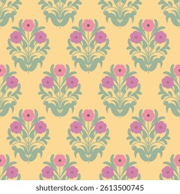 Suzani pattern background - flowers, traditional art in Central Asia and Uzbekistan. Embroidery textile product. Using in home decor