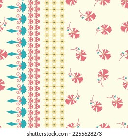 Suzani pattern designed for napkins and towels. Beautiful seamless patterns for textile products and for home interior elements.  