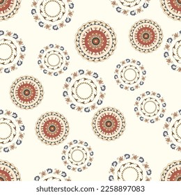 Suzani pattern designed for napkins and towels. Beautiful seamless patterns for textile products and for home interior elements.  