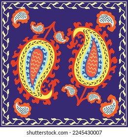 Suzani pattern for designed pillows and other home interior elements. Paisley from suzane carpet. Traditional art in Uzbekistan.