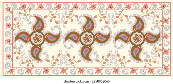 Suzani patterns - designed special for pillows. Traditional home interior element. Suzane - digital patterns for fabrics. 