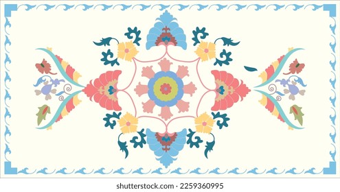 Suzani patterns - designed special for pillows. Traditional home interior element. Suzane - digital patterns for fabrics. 