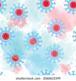 Suzani patterns with watercolor brushes background - patterns for fabrics and other things, seamless pattern, using in home decor and fashion industry.