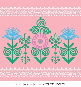 Suzani in pink background - traditional textile element in Uzbekistan. Suzane. 
