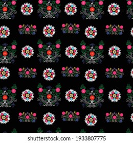 suzani or suzane pattern - traditional art in Uzbekistan, Central Asia, using in home decor, textile interior, Samarkand, Bukhara, Margilan, Khiva, Surkhandarya