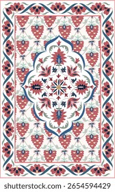 Suzani oder Suzane - Usbekische Muster Teppich, in Zentralasien verbreitet, traditionelle Textilprodukt, Verwendung jetzt in der Heimtextil-und Modebranche, Stickerei Produkt