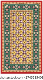 Suzani or suzane - Uzbek pattern carpet, spread in Central Asia, traditional textile product, using now in home decor and fashion industry, embroidery product