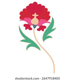 A Suzani-inspired floral fragment featuring intricate details and elements of traditional embroidery. Authentic design reflecting rich culture and folk art. Perfect for use in textiles, design project
