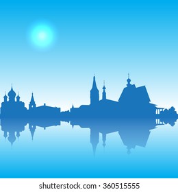 Suzdal  vector silhouette  skyline