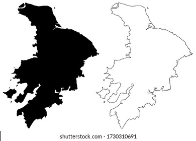 Suzhou City (People's Republic of China, Jiangsu Province) map vector illustration, scribble sketch City of Soochow or Sou-tseu map