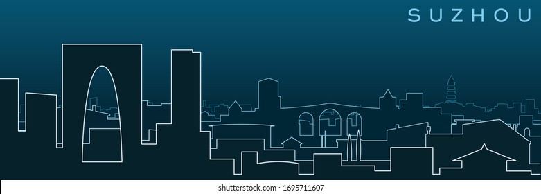 Suzhou Multiple Lines Skyline and Landmarks