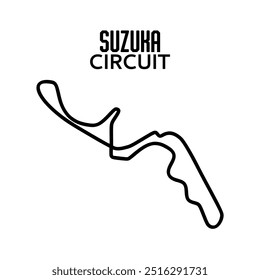 circuito suzuka para automobilismo e autosport. pista de corrida grand prix. ilustração vetorial