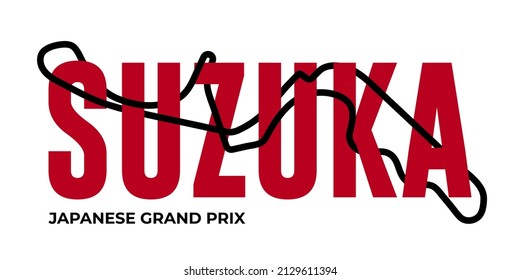 Suzuka grand prix race track. circuit for motorsport and autosport. Vector illustration.