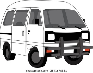 Suzuki Bolan vector illustration, High roof.