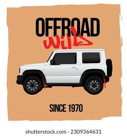 suzuki jimny japanese SUV 4wd 4x4 white offroad wild grunge detailed layered file gradient 