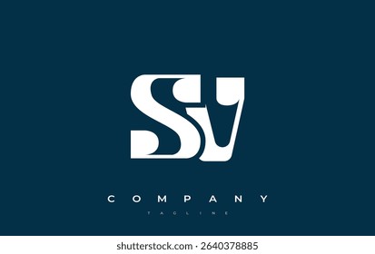 SV Abstract Geometric Logo Design. Modern and elegant logo design with simplistic typography elements, showcasing branding excellence.