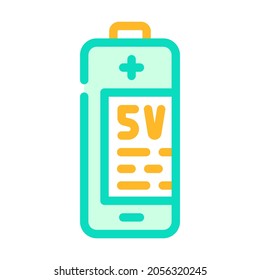 vector de icono de color de la batería sv. señal de la batería sv. ilustración de símbolo aislado