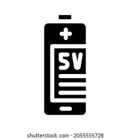 sv battery glyph icon vector. sv battery sign. isolated contour symbol black illustration