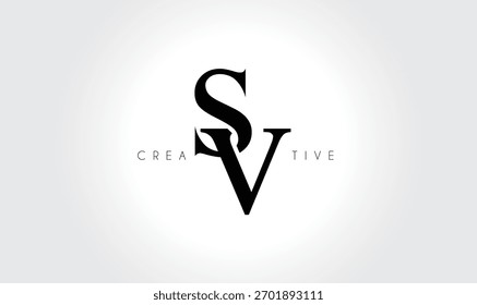 SV Elegant Serif Monogram Logo – Luxury Lowercase Typographic Lettermark for Modern Branding
