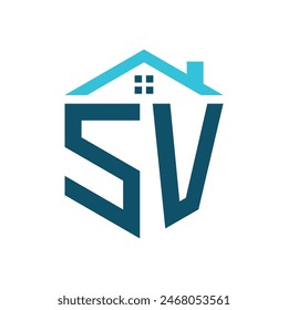 SV House Logo Design Template. Letter SV Logo for Real Estate, Construction or any House Related Business