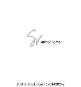 Sv 
initial handwriting or handwritten logo for identity. Logo with signature and hand drawn style. isolated 