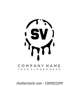 SV Initial Handwriting logo template vector