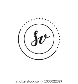 SV Initial Handwriting logo template vector