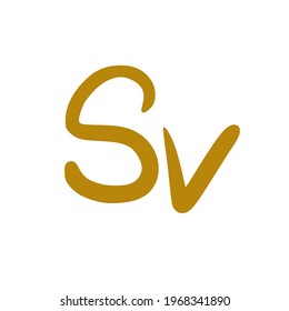 Sv initial handwritten logo for identity
