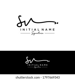 SV Initial letter handwriting and signature logo.