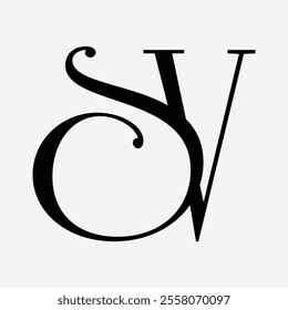 sv Initial Letter Logo Symbol