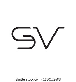 SV initial letter logo template vector icon design