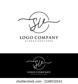 SV Initial letters, handwriting signature logo.