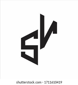 SV Initial Letters logo monogram with up to down style