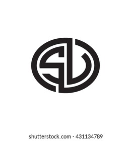 SV initial letters looping linked ellipse monogram logo