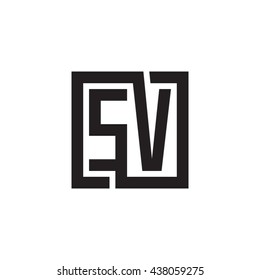 SV initial letters looping linked square monogram logo