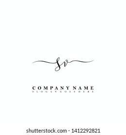 SV Initial luxury handwriting logo vector