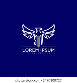 SV Initial Monogramm für Business-Logo mit Eagle Bild