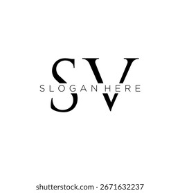 SV initial monogram logo with bussines style dsign