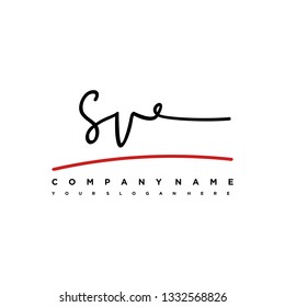 SV initial signature logo. handwriting logo template vector,